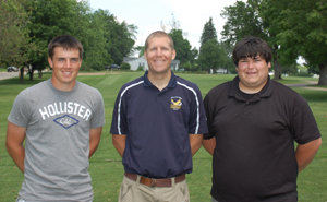 L-R: Sheldon Gryp, Coach Wade Steinlage, Dylan Detweiler