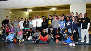 The cagers celebrated with their fans after punching their ticket to nationals