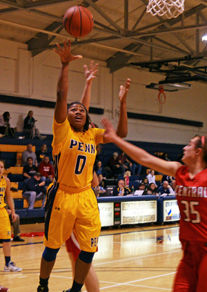 Orielle Thomas concluded her William Penn career with another double-double of ten points and 18 rebounds